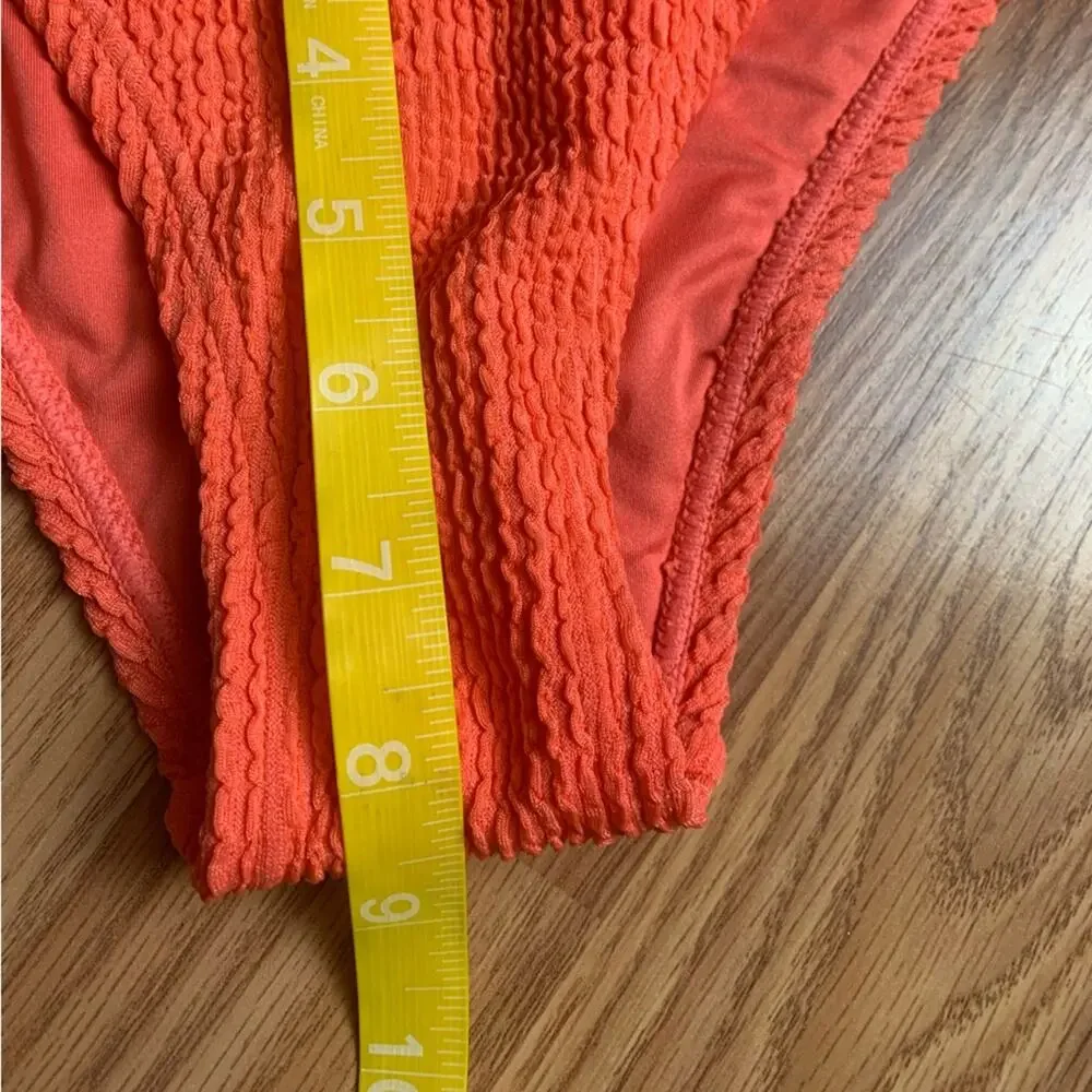 ZYIA size medium new muted peach ribbed Bikini Set orange two piece vaca travel